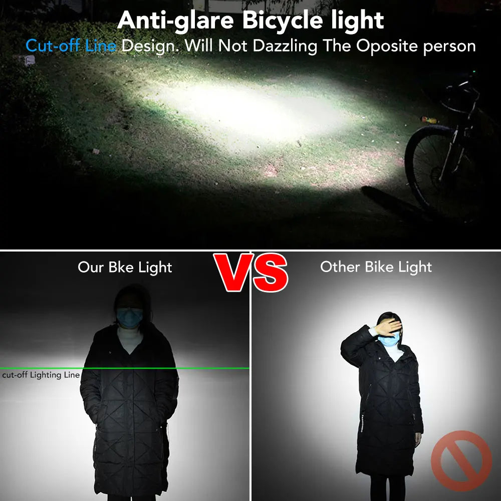 NEWBOLER-luz frontal para bicicleta, 10000mAh, 6000 lúmenes, linterna impermeable, carga USB, accesorios para lámpara de Ciclismo de Carretera MTB